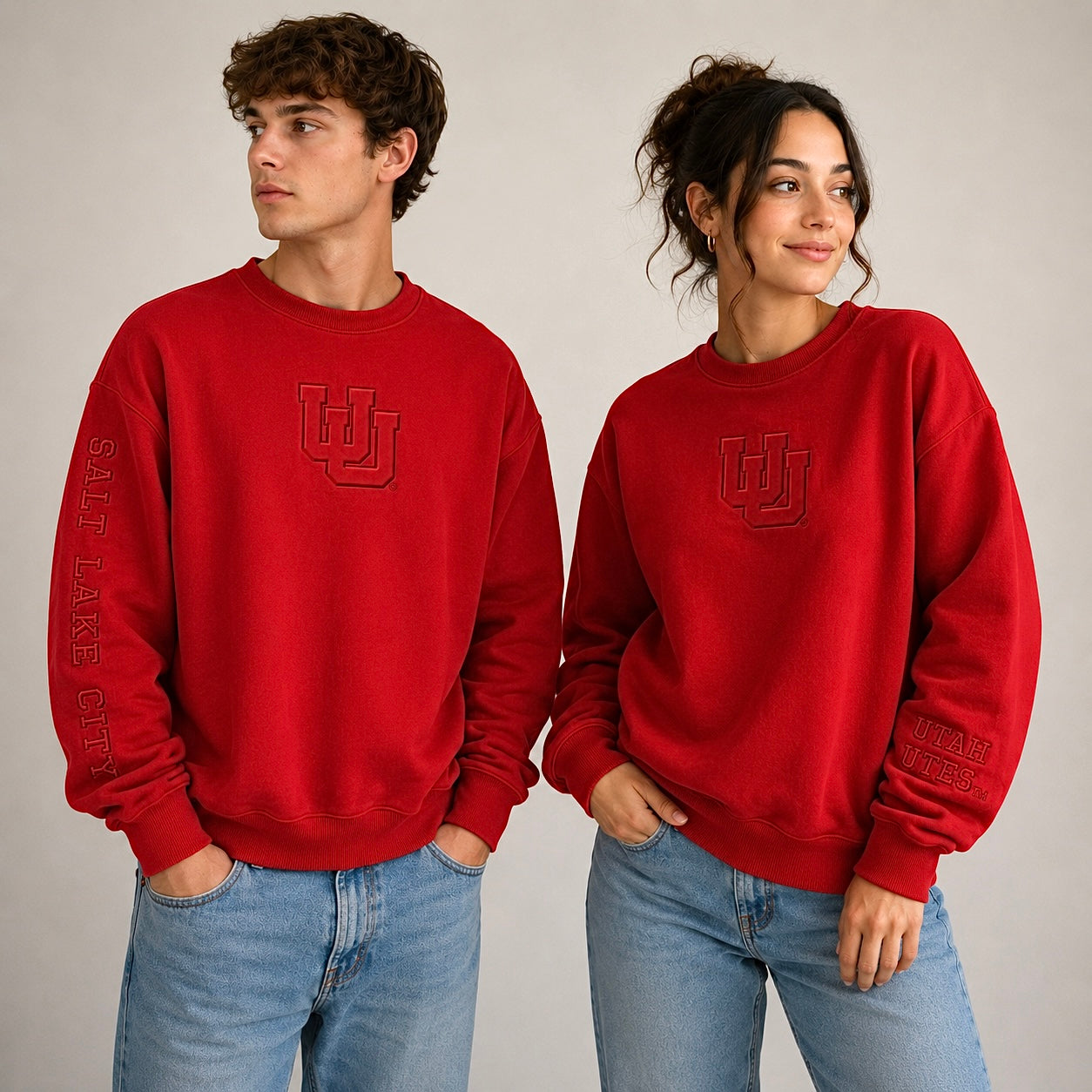Red University of Utah® Embossed Sweatshirt