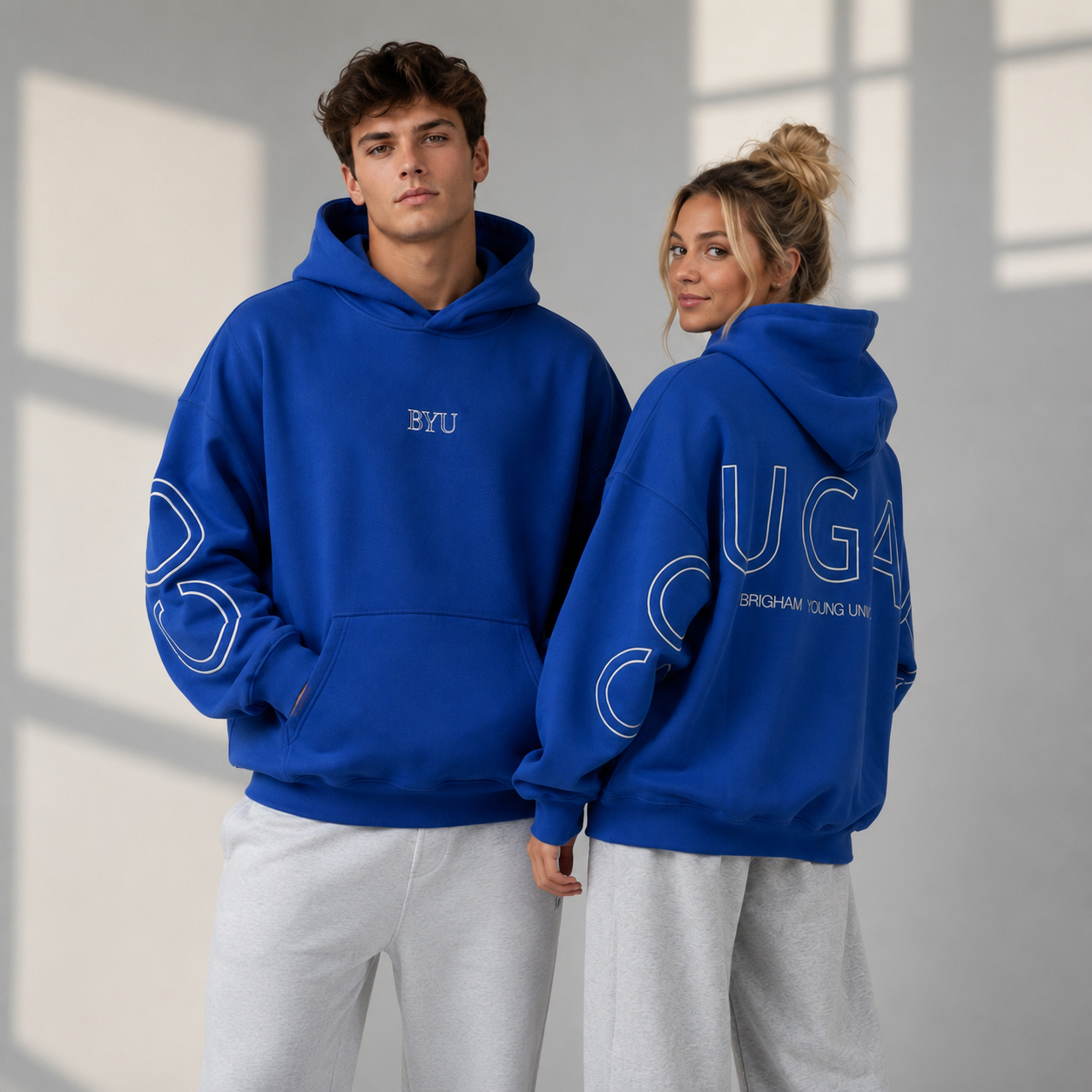 Royal Blue BYU Signature Embroidered Hoodies