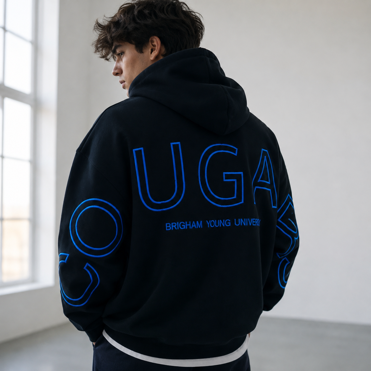 Black BYU Cougars Signature Embroidered Hoodies