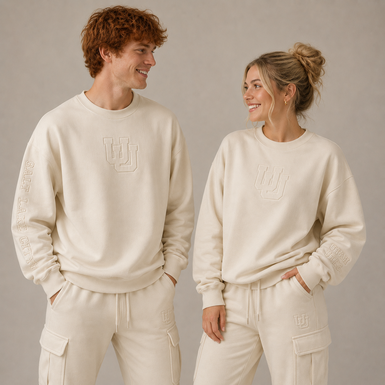 Cream University of Utah® Embossed Sweatshirt
