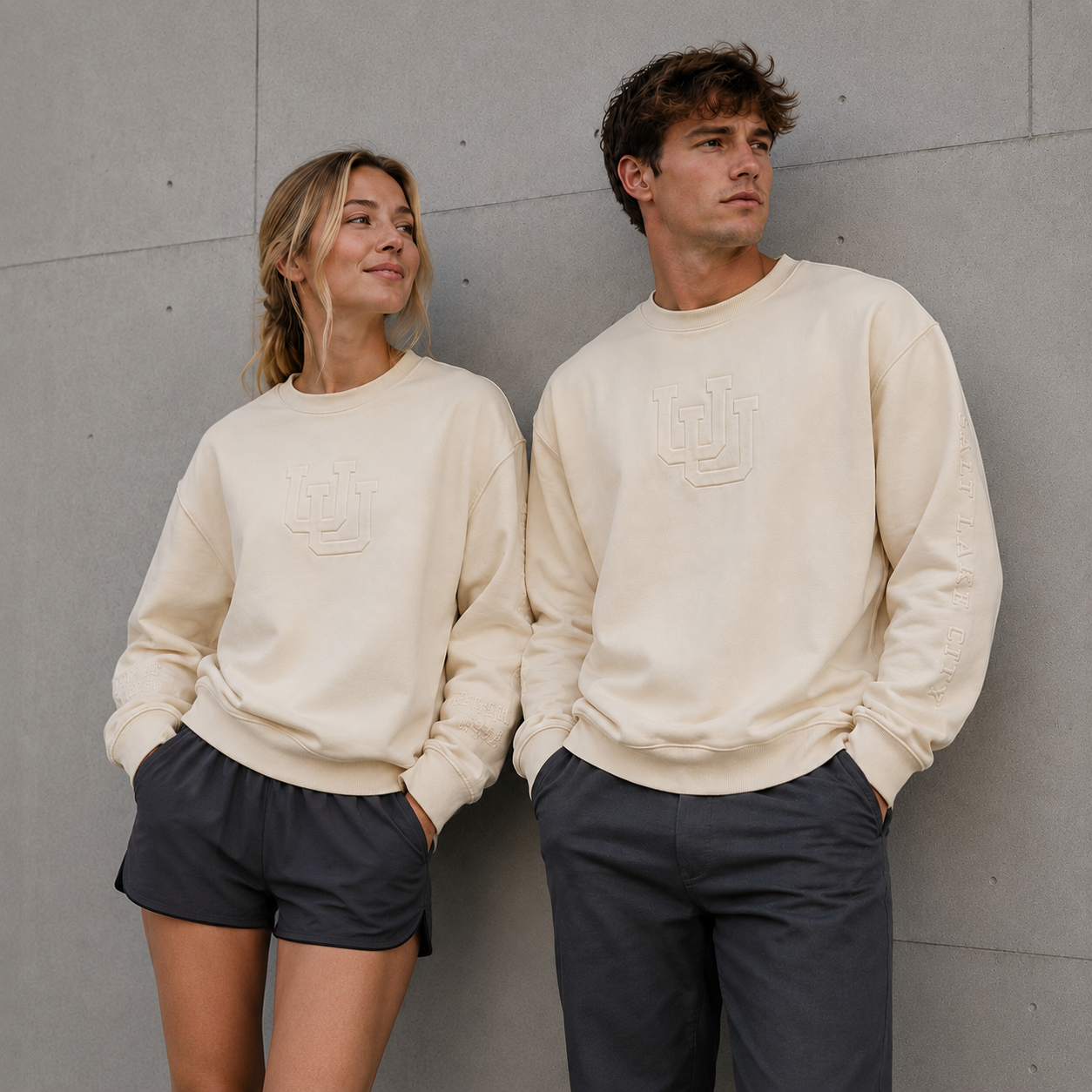 Cream University of Utah® Embossed Oversized Sweatshirt