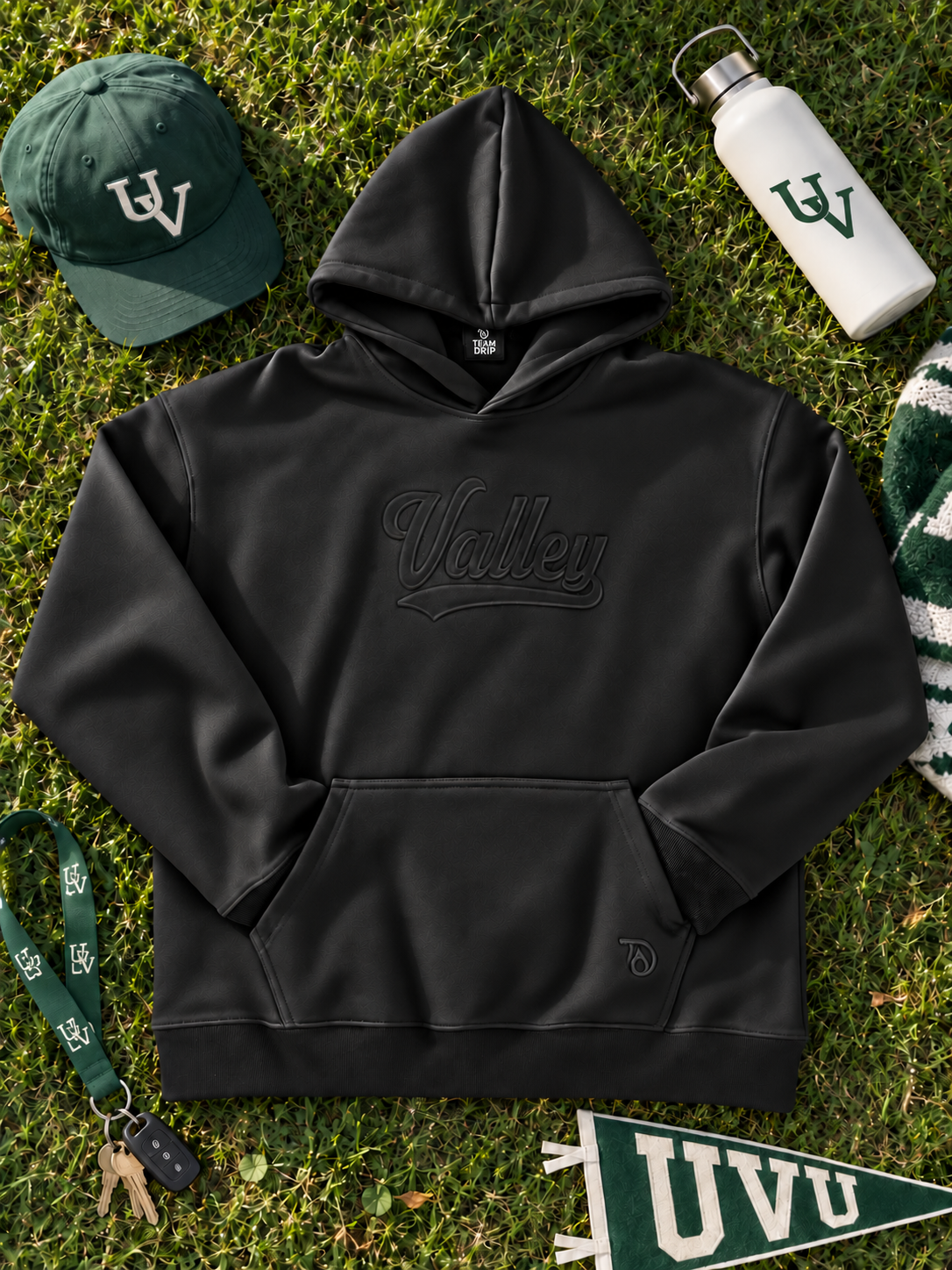 Utah Valley University Embossed Black Hoodie