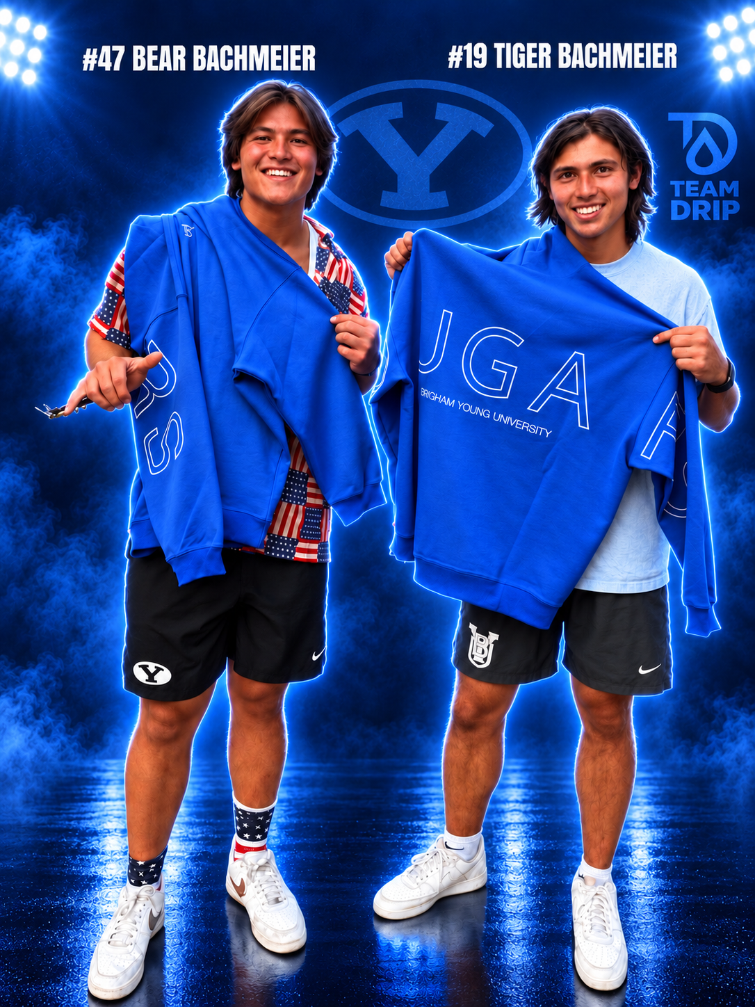 Black BYU Cougars Signature Oversized Embroidered Hoodies Preorder