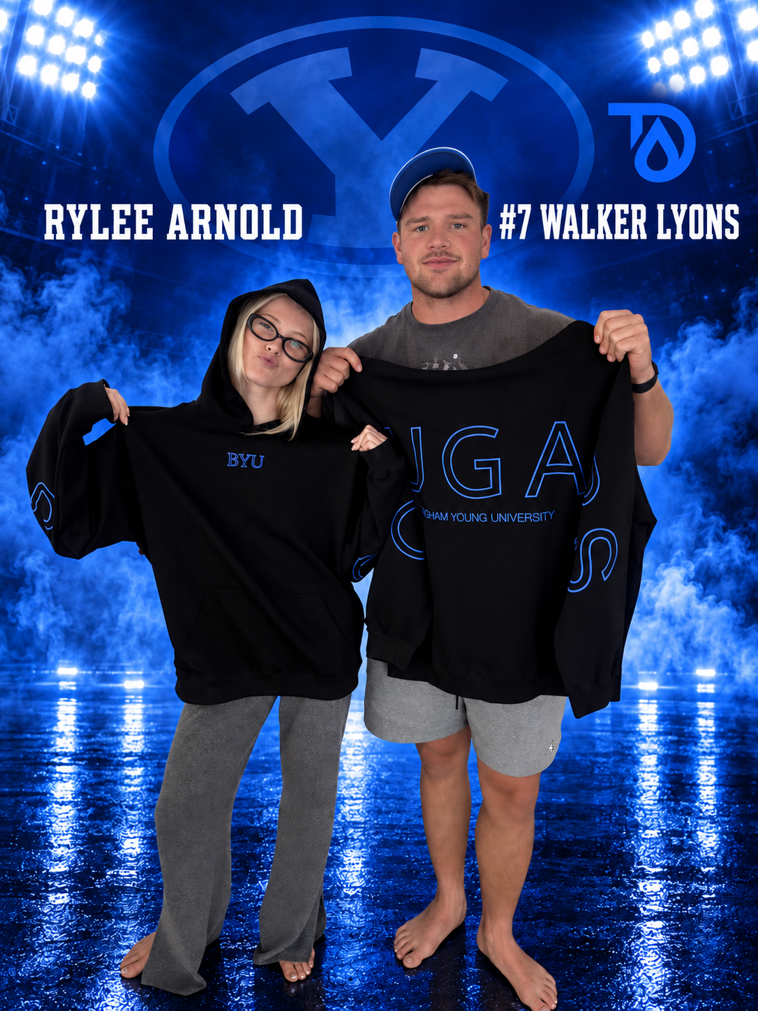 Black BYU Cougars Signature Oversized Embroidered Hoodies Preorder