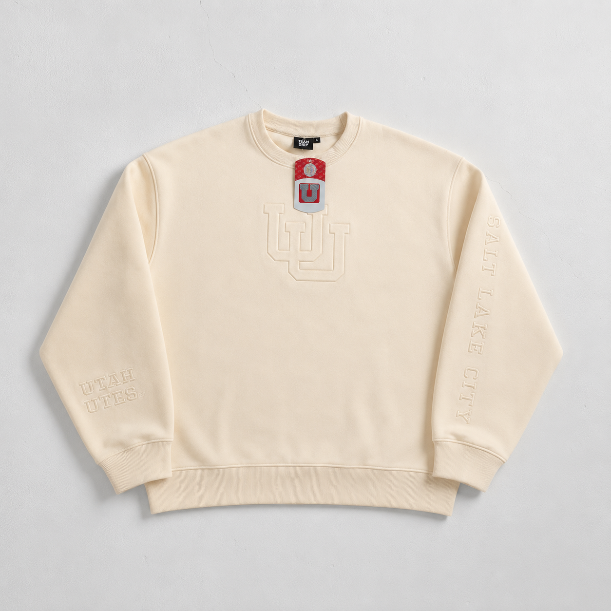 Cream University of Utah® Embossed Oversized Sweatshirt