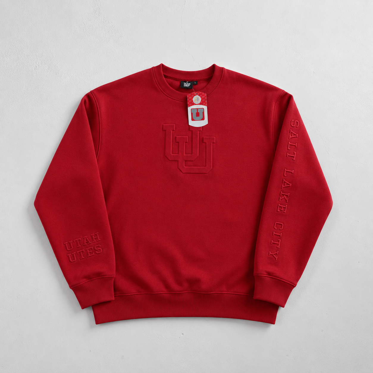 Red University of Utah® Embossed Oversized Sweatshirt