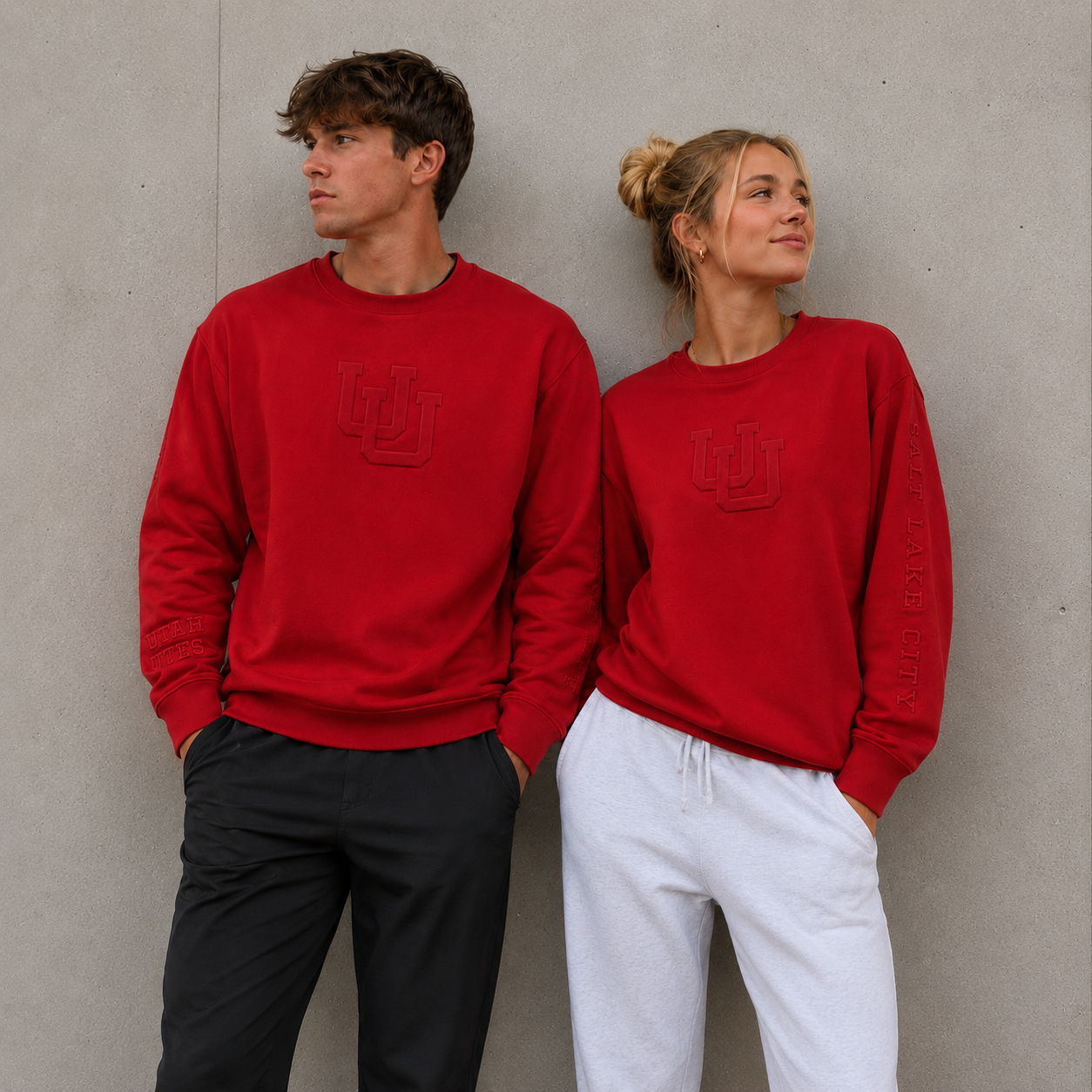 Red University of Utah® Embossed Oversized Sweatshirt
