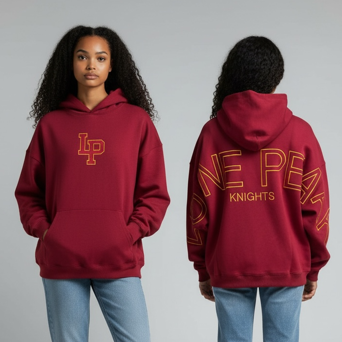 Lone Peak Embroidery Hoodies- Maroon