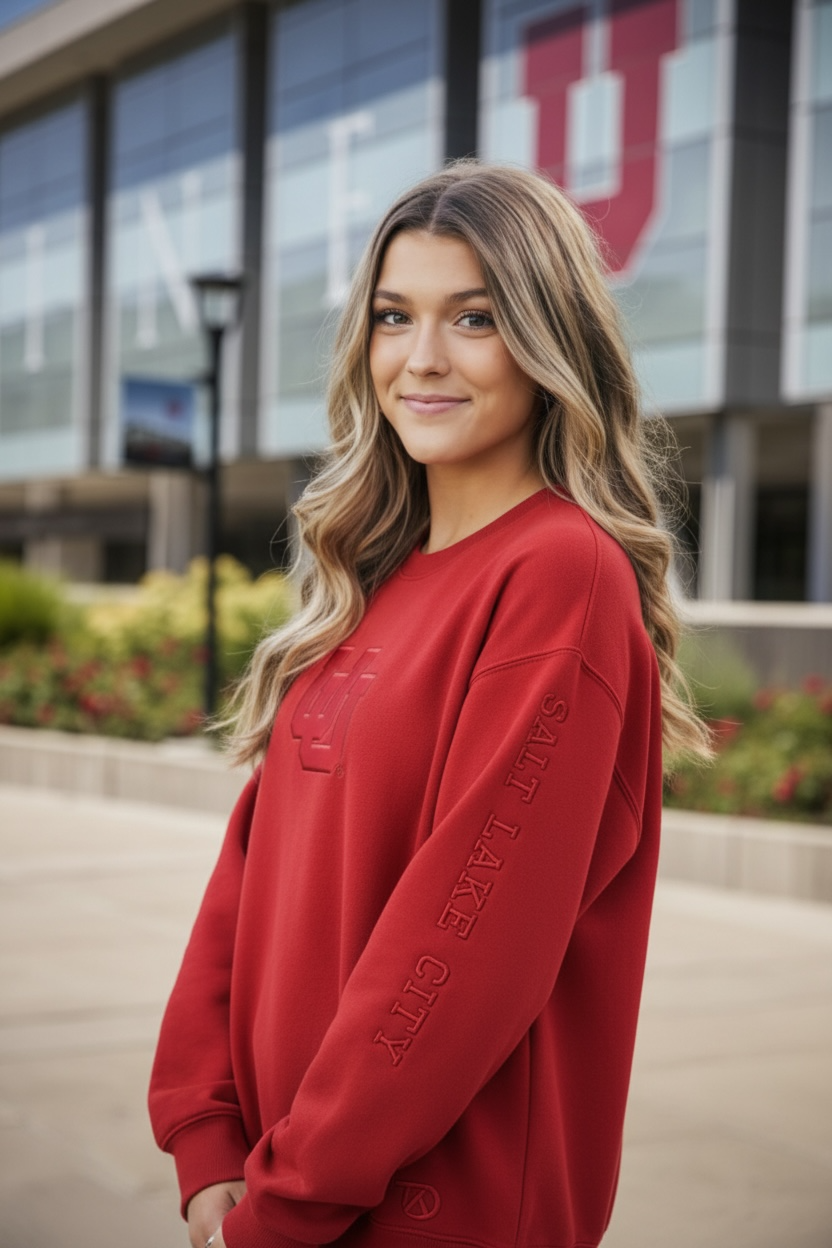 Red University of Utah® Embossed Sweatshirt