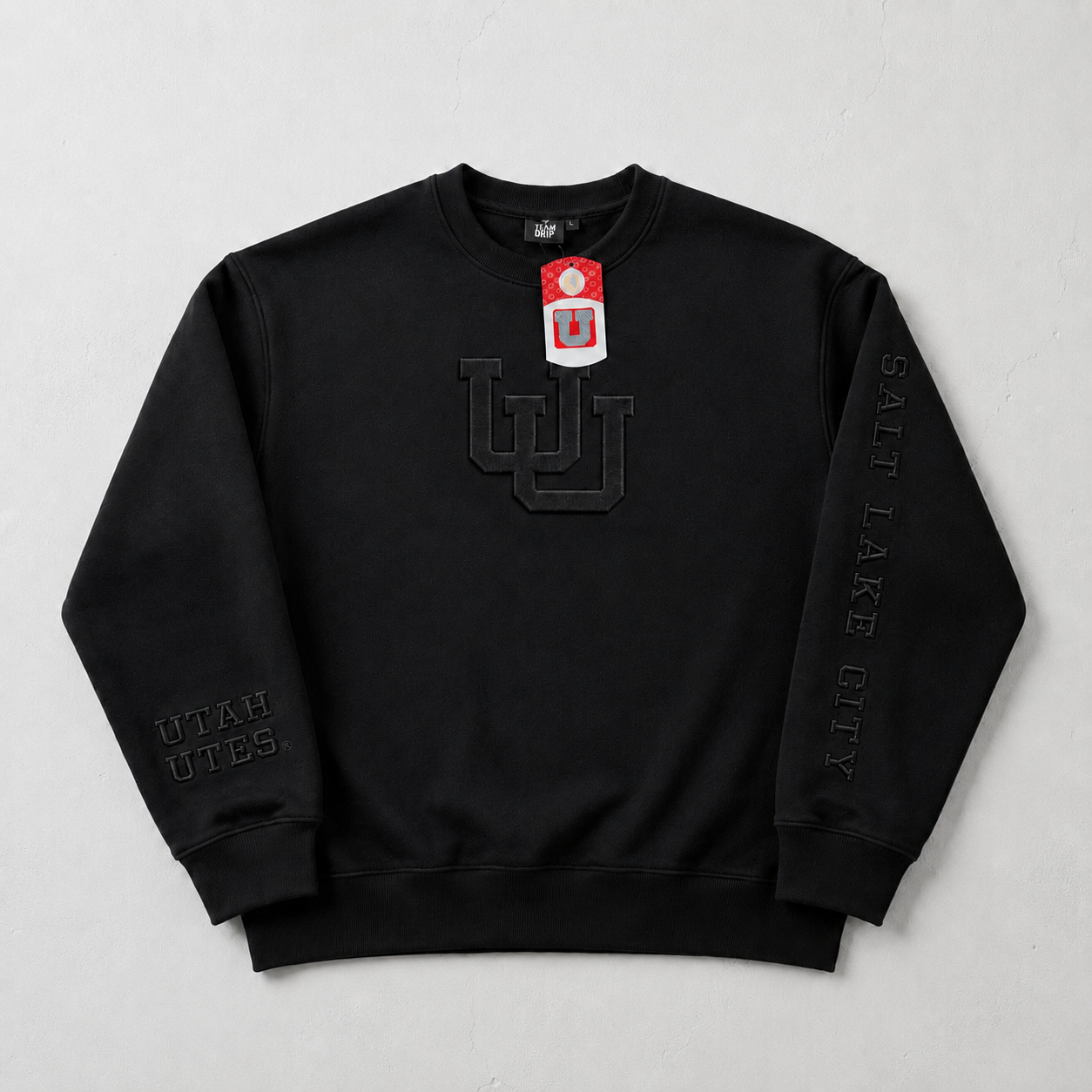 Black University of Utah® Embossed Oversized Sweatshirt
