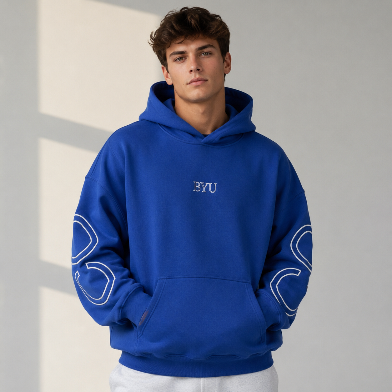 Royal Blue BYU Signature Embroidered Hoodies