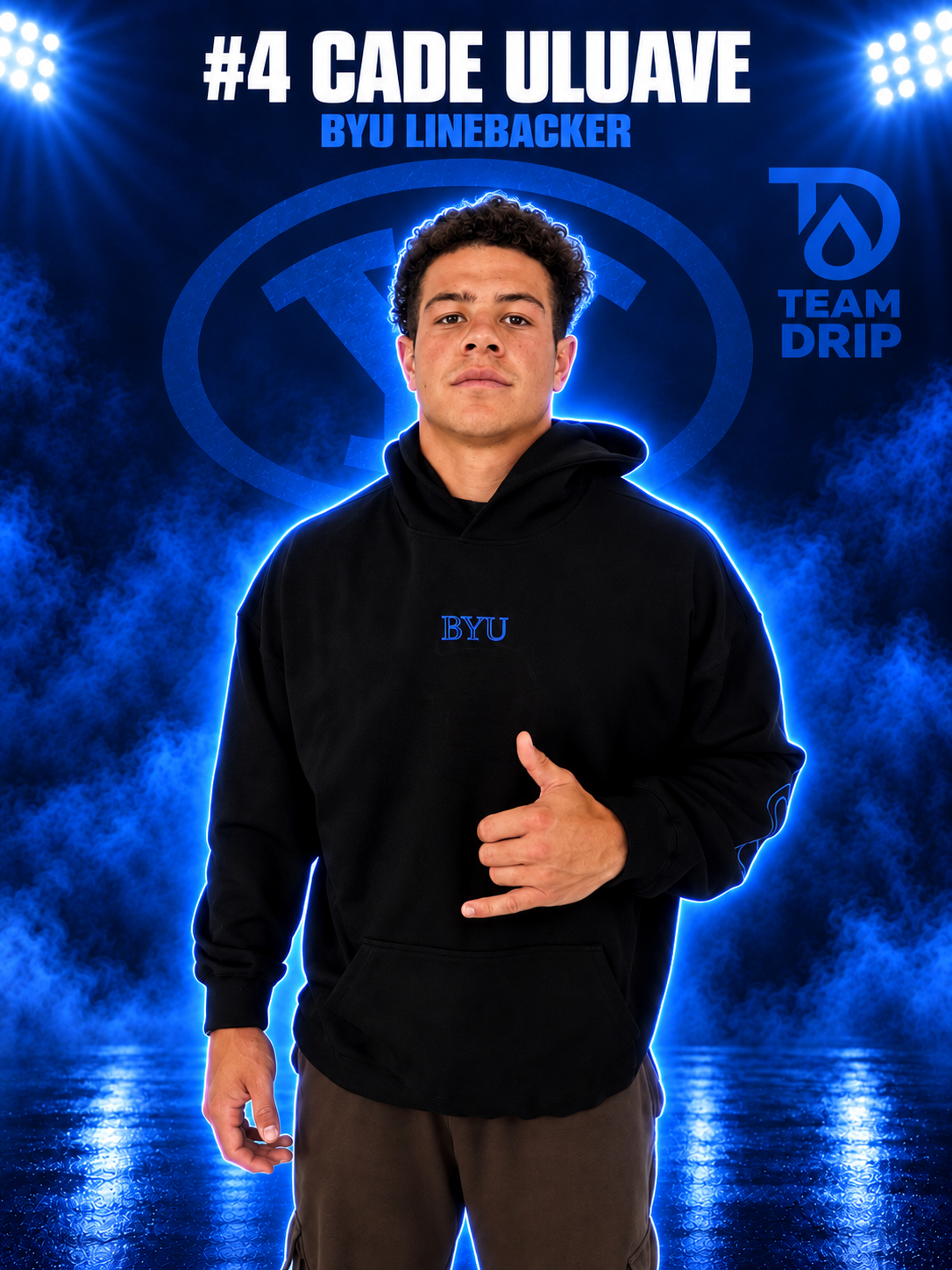 Black BYU Cougars Signature Oversized Embroidered Hoodies Preorder