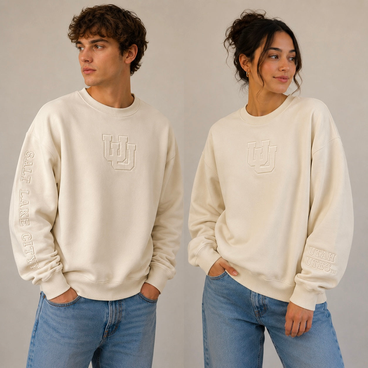 Cream University of Utah® Embossed Sweatshirt