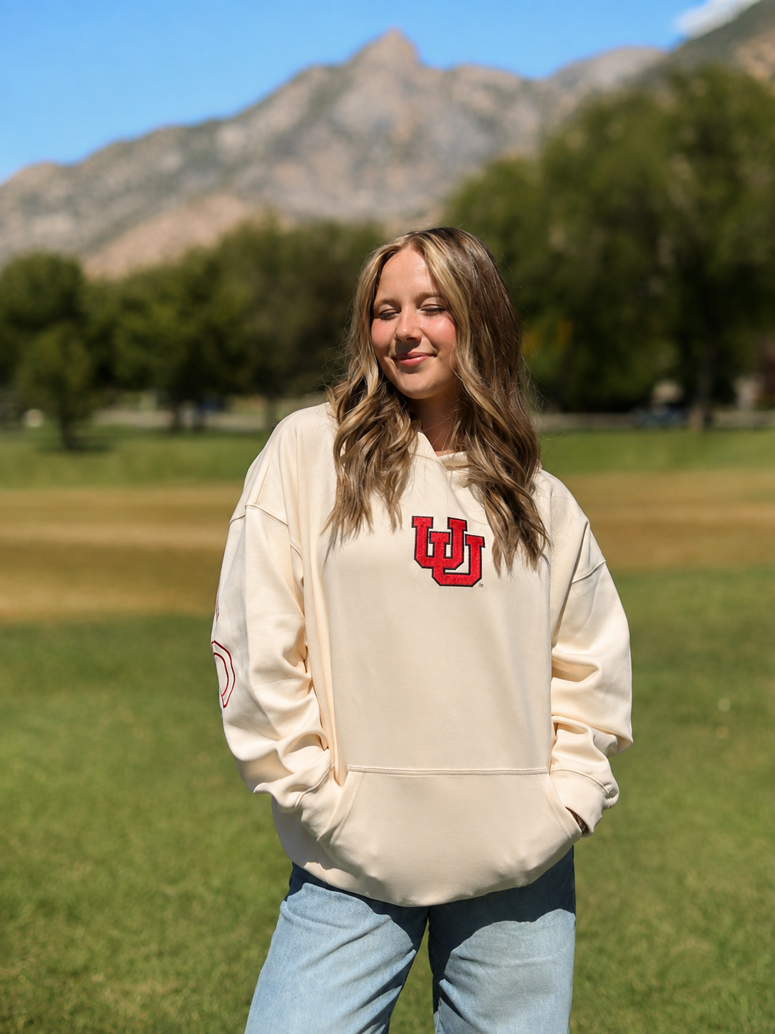Cream University of Utah® Signature Oversized Hoodie