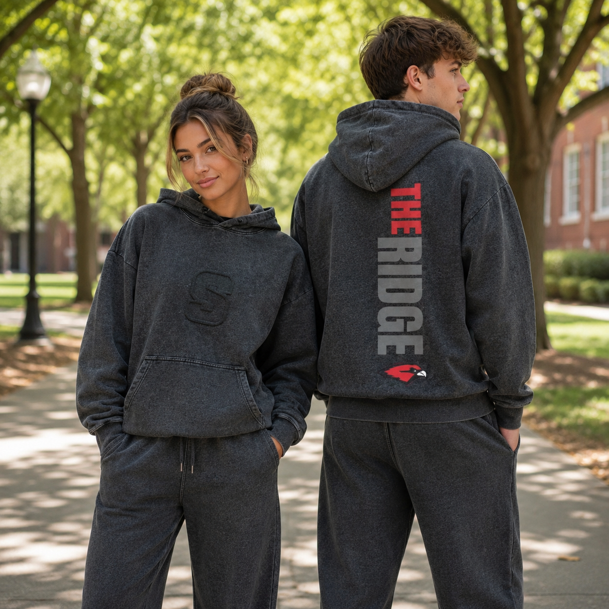 SKYRIDGE Acid Wash Embossed Hoodie
