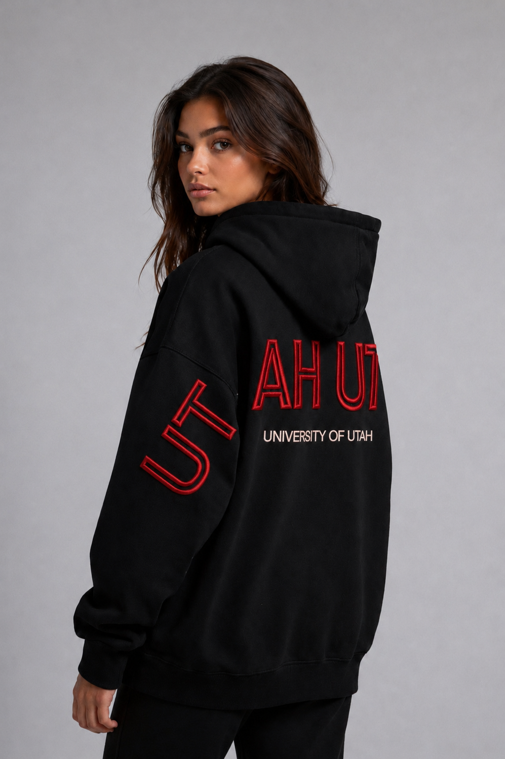 Black University of Utah® Signature Oversized Hoodie