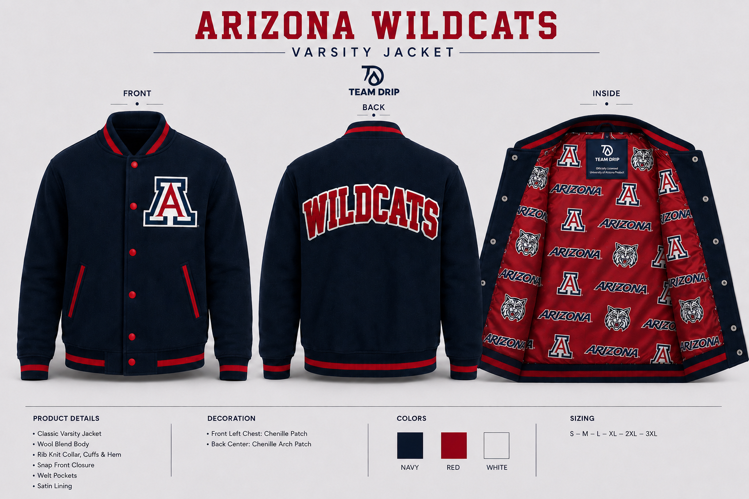 The University of Arizona® Wildcats Varsity Jacket