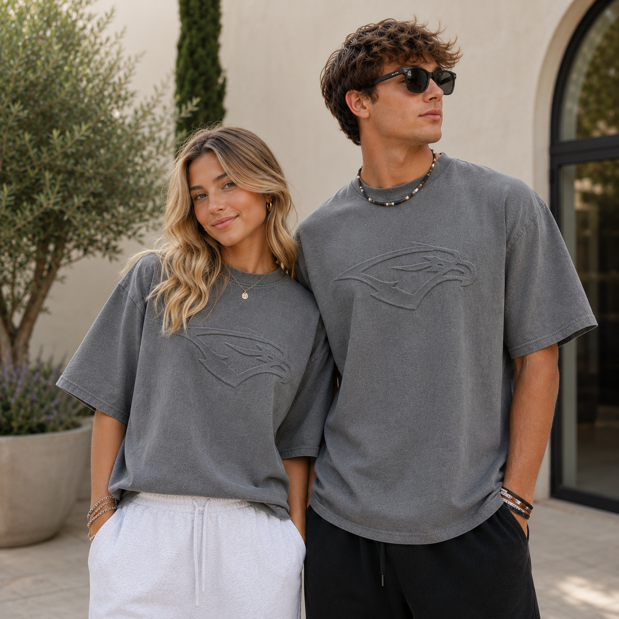 SKYRIDGE Drop Shoulder Acid wash t-shirt GREY