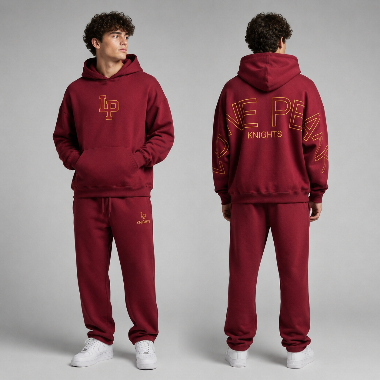 Lone Peak Embroidery Hoodies- Maroon