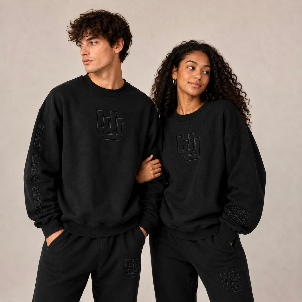 Black University of Utah® Embossed Sweatshirt