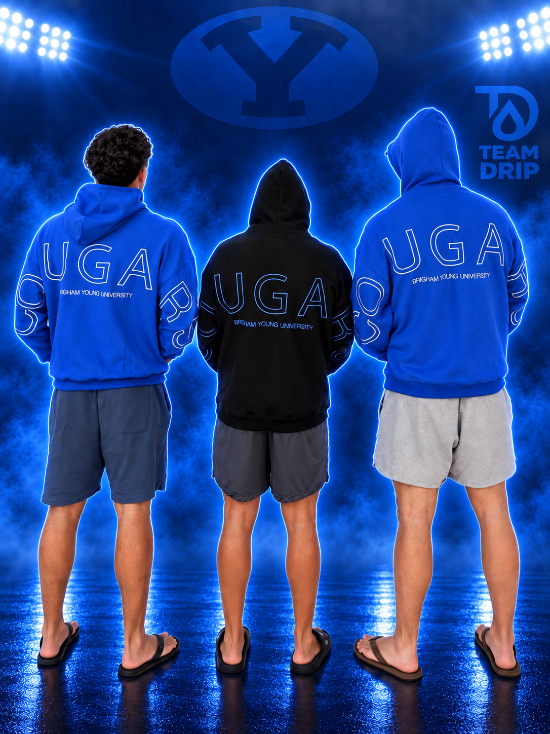Black BYU Cougars Signature Oversized Embroidered Hoodies Preorder