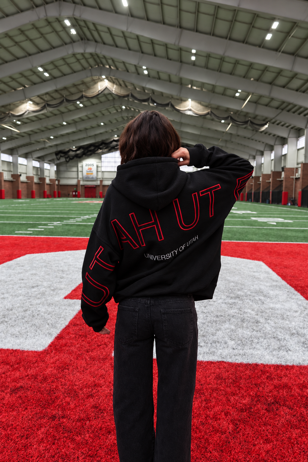 Black University of Utah® Signature Oversized Hoodie