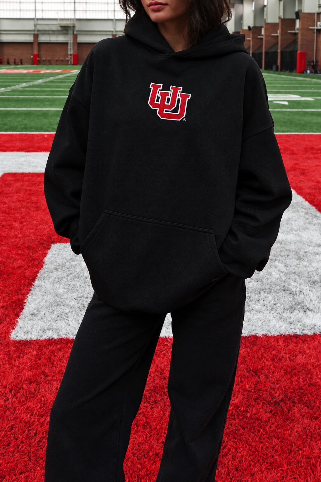 Black University of Utah® Signature Oversized Hoodie