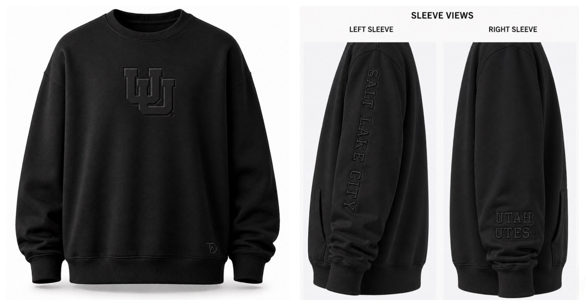 Black University of Utah® Embossed Sweatshirt