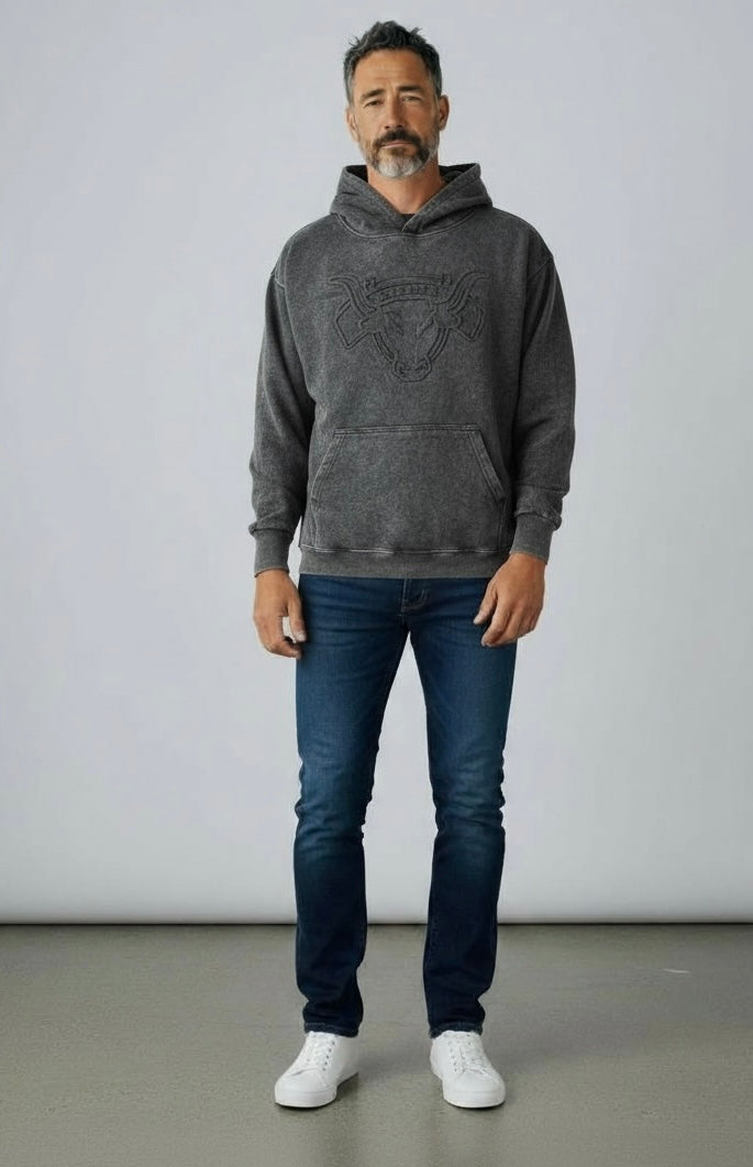 LEHI Pioneer Acid Wash Embossed Hoodie