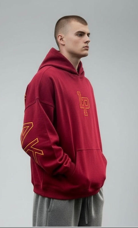 Lone Peak Embroidery Hoodies- Maroon