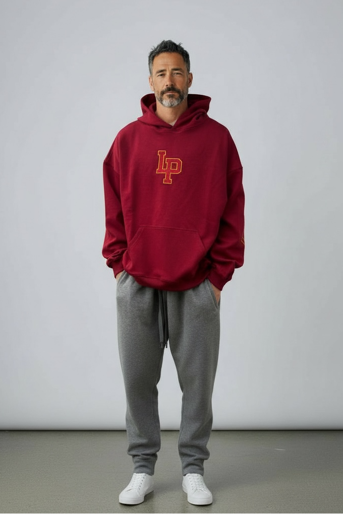 Lone Peak Embroidery Hoodies- Maroon