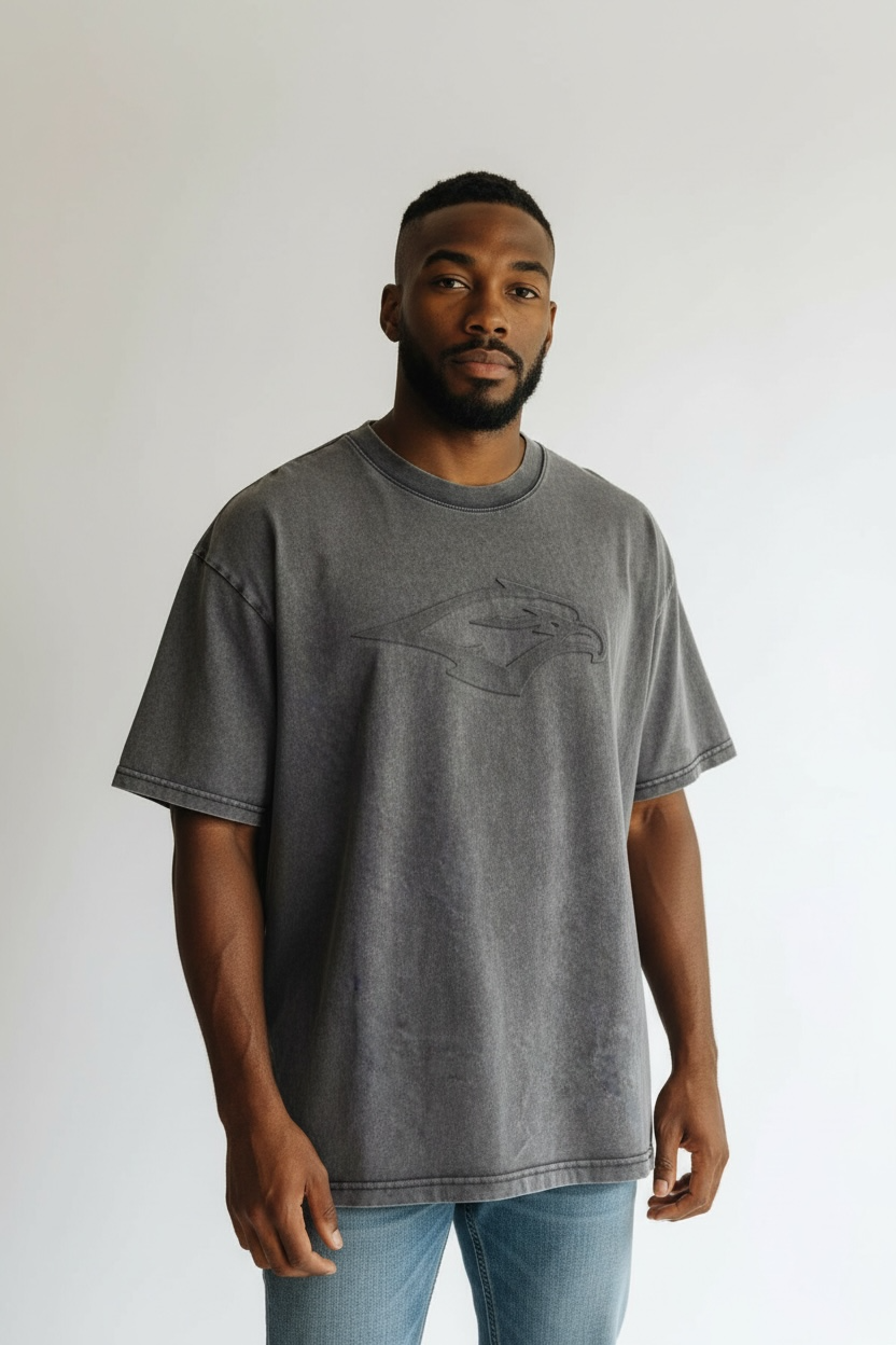 SKYRIDGE Drop Shoulder Acid wash t-shirt GREY