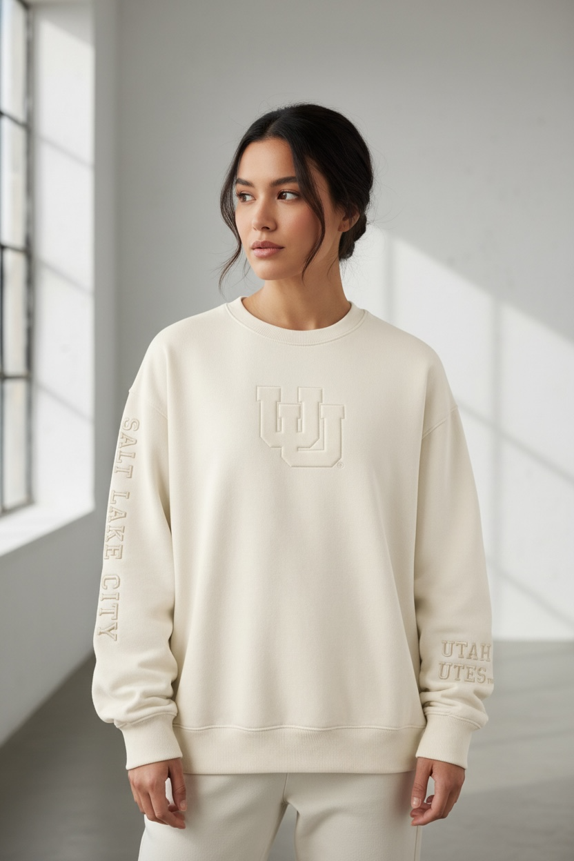 Cream University of Utah® Embossed Sweatshirt