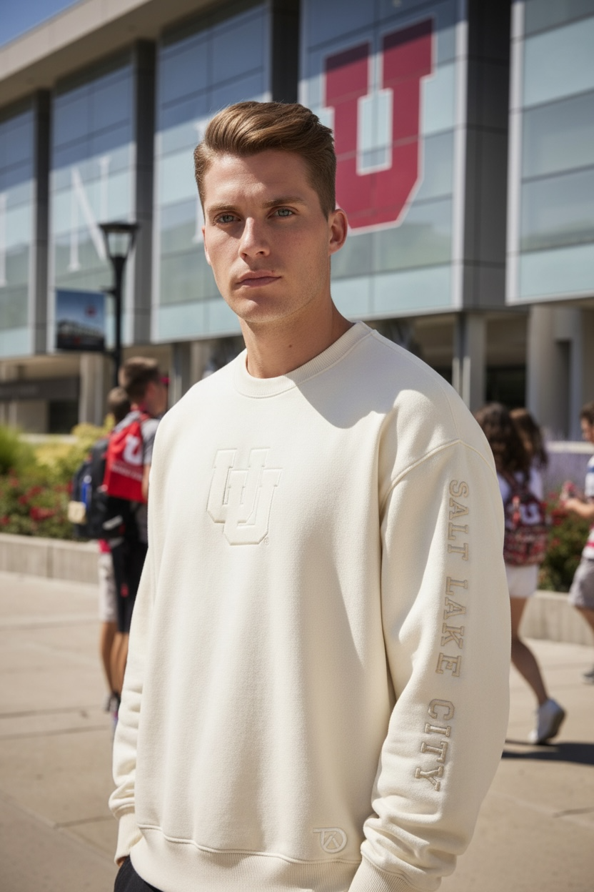 Cream University of Utah® Embossed Sweatshirt